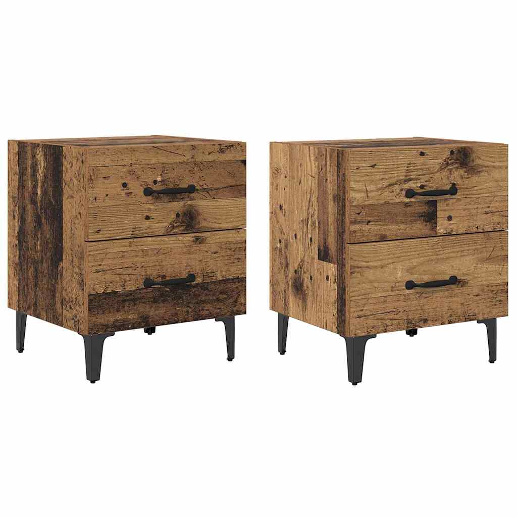 Bed Cabinet 2 pcs Old wood 40 x 35 x 47.5 cm Engineered wood