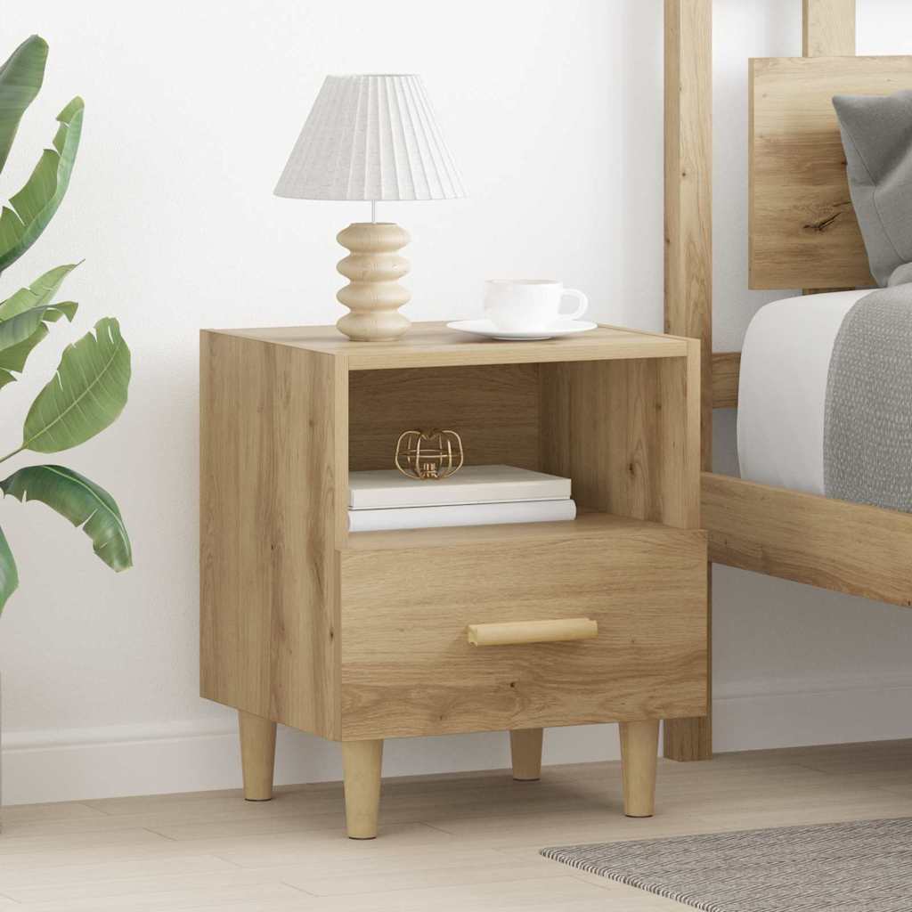 Bedside Cabinet with Drawer 2 pcs Artisan oak 40 x 35 x 47.5 cm