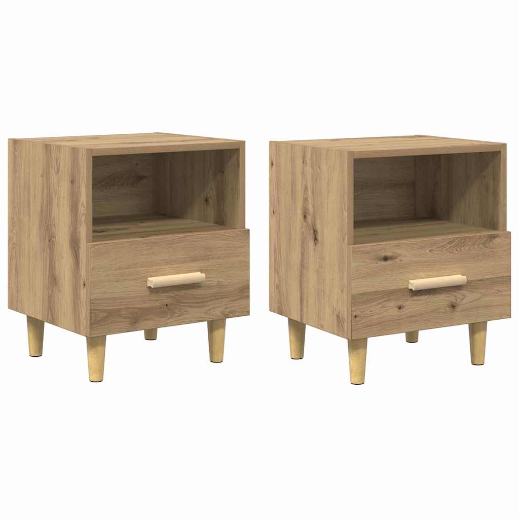 Bedside Cabinet with Drawer 2 pcs Artisan oak 40 x 35 x 47.5 cm