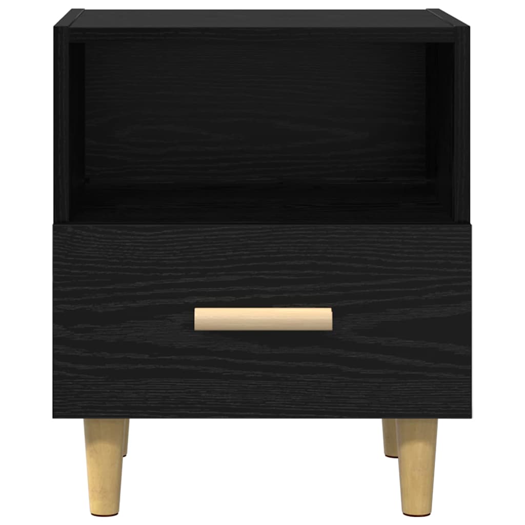 Bedside Cabinet with Drawer 2 pcs Black oak 40 x 35 x 47.5 cm