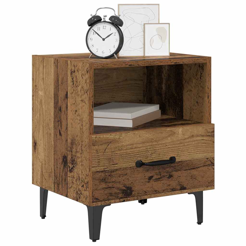 Bedside Cabinet with Drawer 2 pcs Old wood 40 x 35 x 47.5 cm