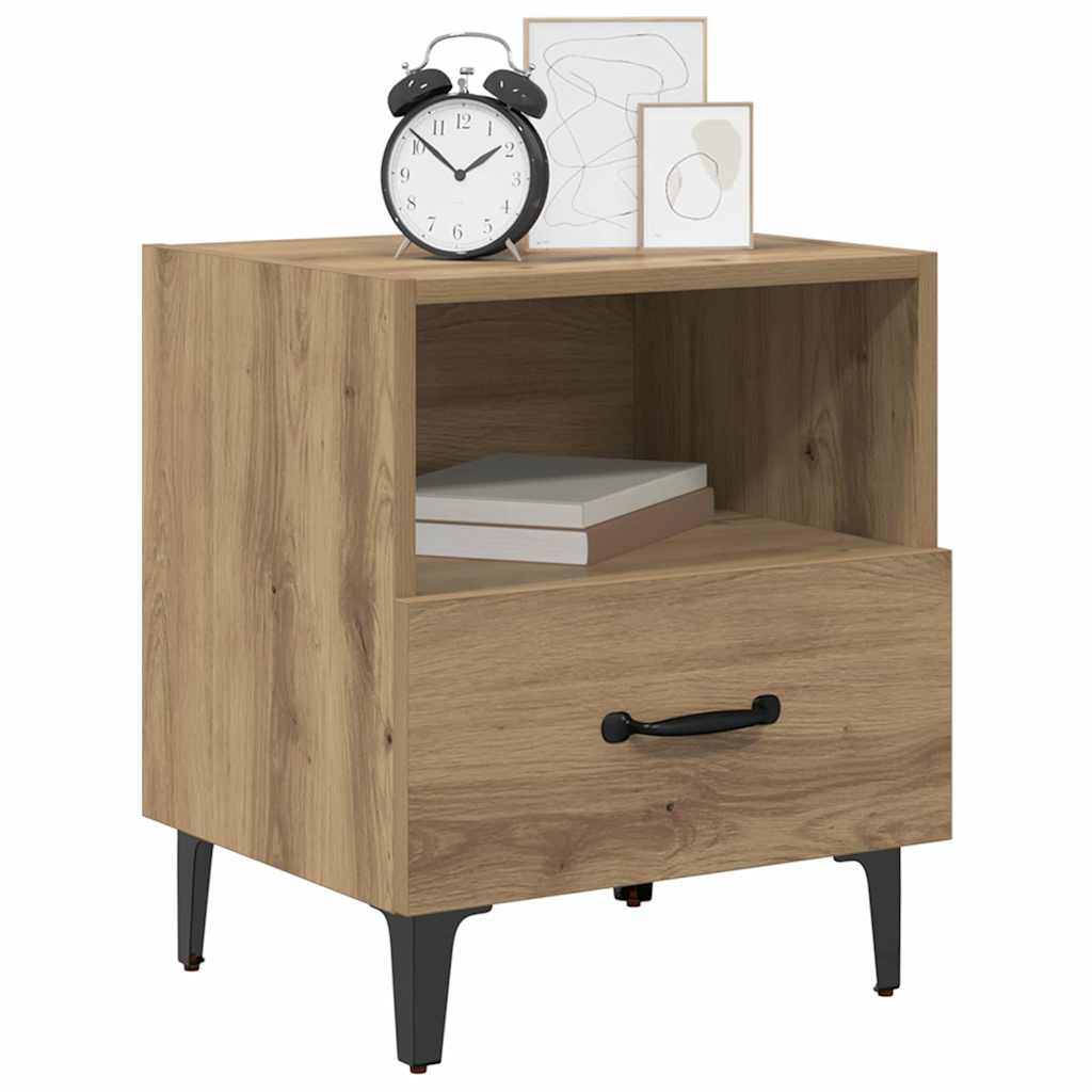Bedside Cabinet with Drawer 2 pcs Artisan oak 40 x 35 x 47.5 cm