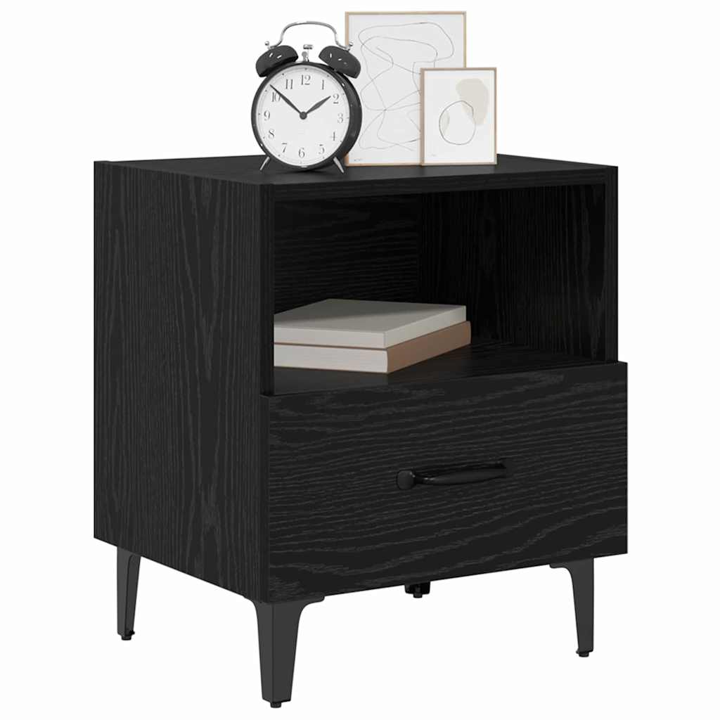 Bedside Cabinet Black oak 40 x 35 x 47.5 cm Engineered wood