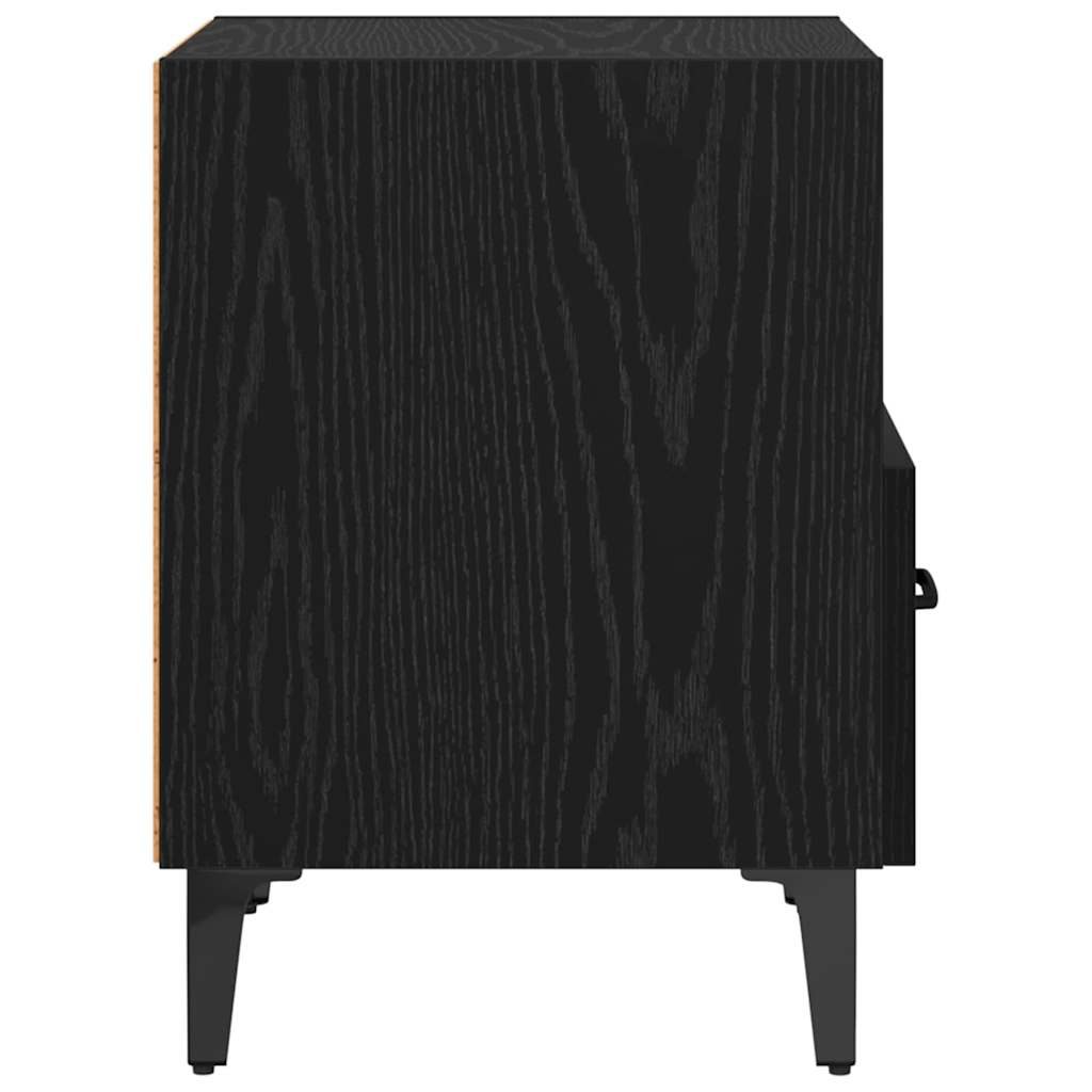 Bedside Cabinet with Drawer 2 pcs Black oak 40 x 35 x 47.5 cm