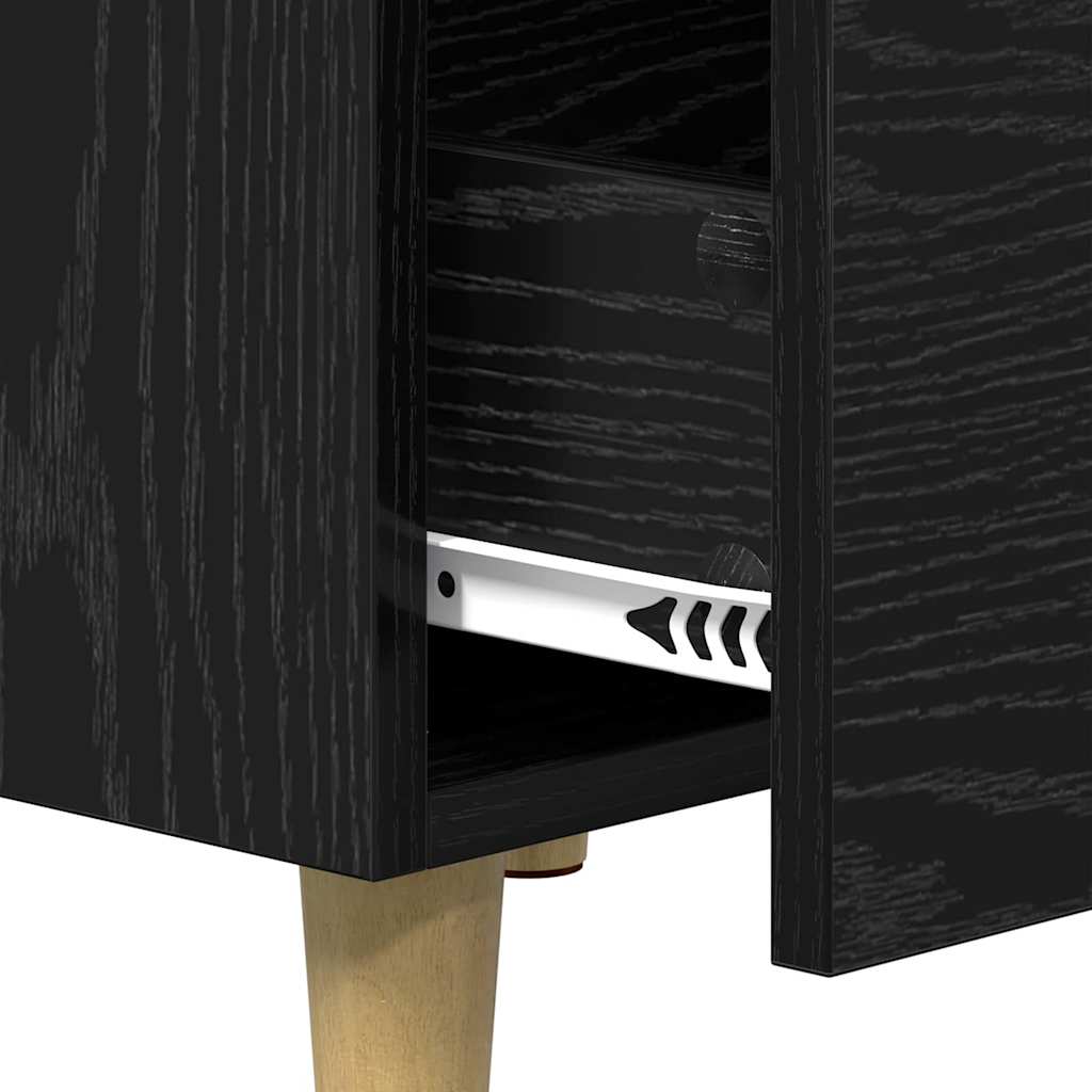 Bedside Cabinet Black oak 40 x 40 x 66 cm Engineered wood