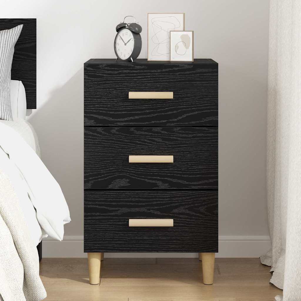 Bedside Cabinet Black oak 40 x 40 x 66 cm Engineered wood