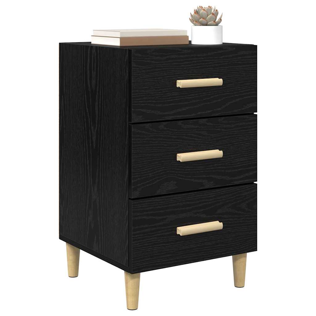 Bedside Cabinet Black oak 40 x 40 x 66 cm Engineered wood