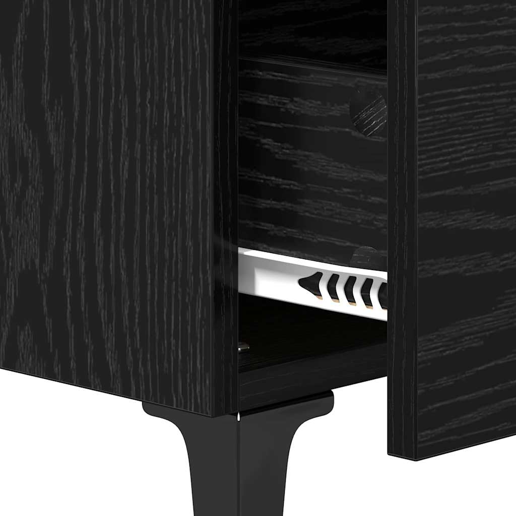 Bedside Cabinet Black oak 40 x 40 x 66 cm Engineered wood