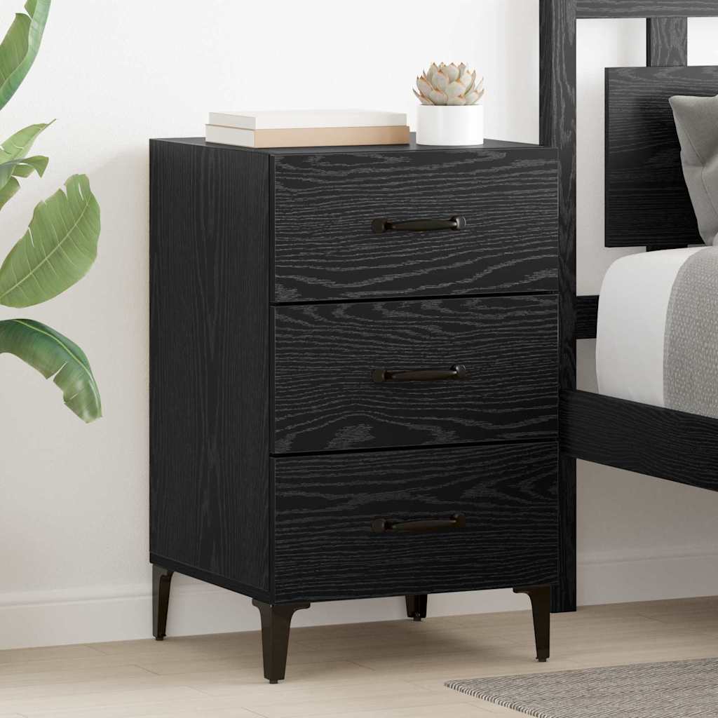 Bedside Cabinet Black oak 40 x 40 x 66 cm Engineered wood