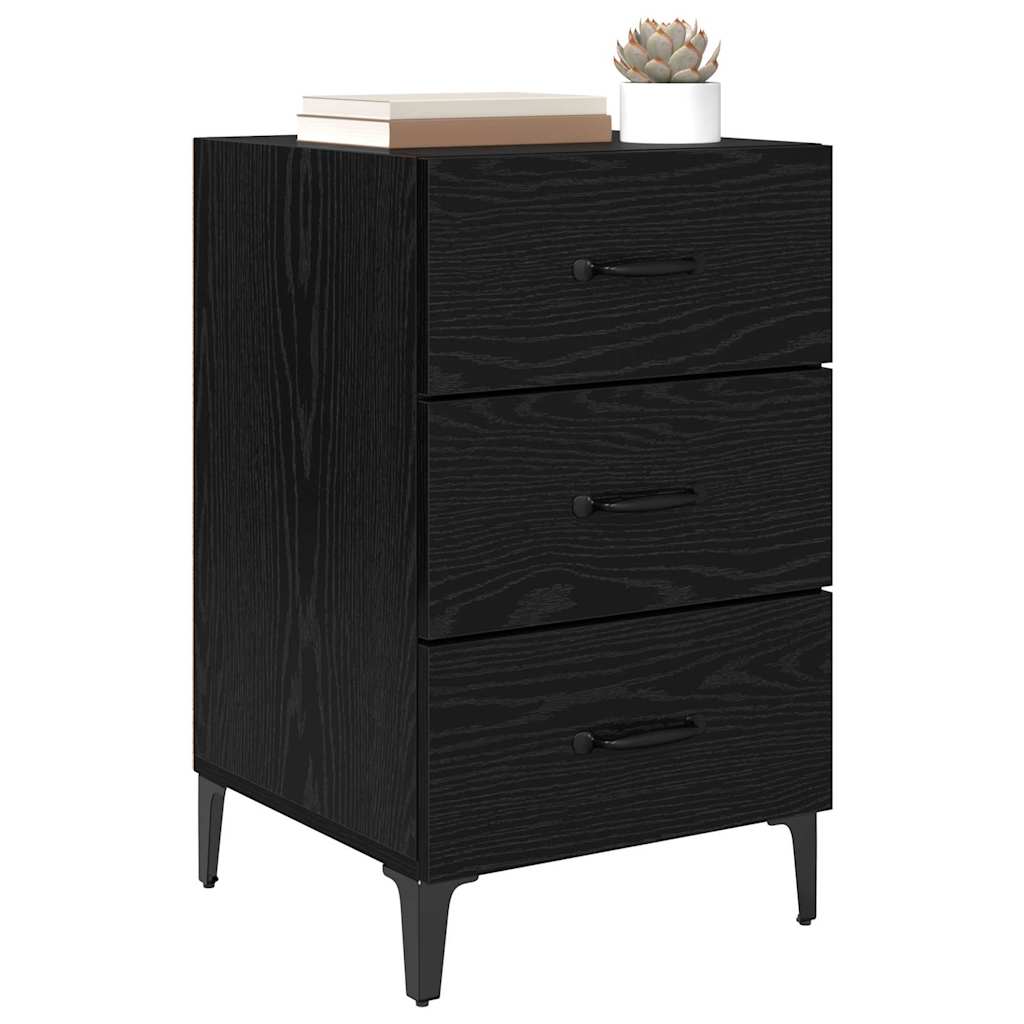 Bedside Cabinet Black oak 40 x 40 x 66 cm Engineered wood