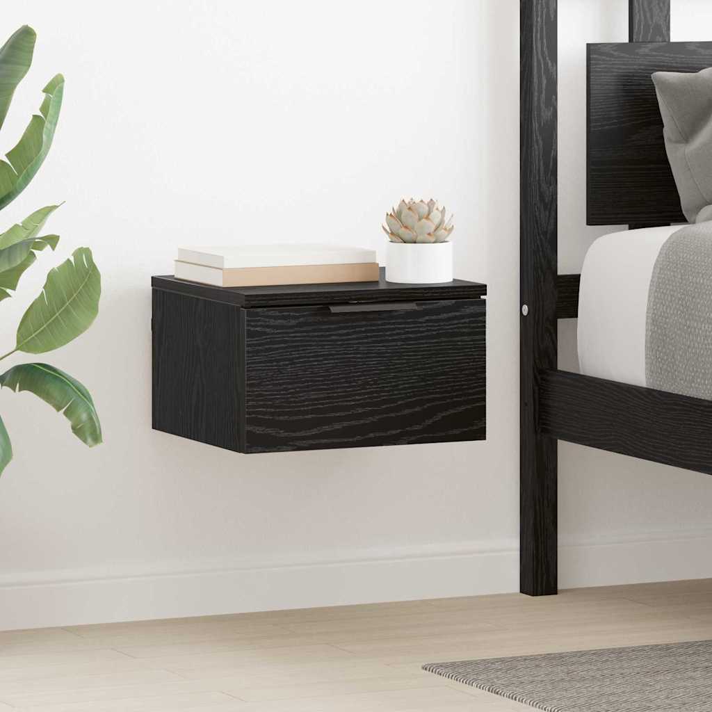 Bedside Cabinet Black oak 34 x 30 x 20 cm Engineered wood