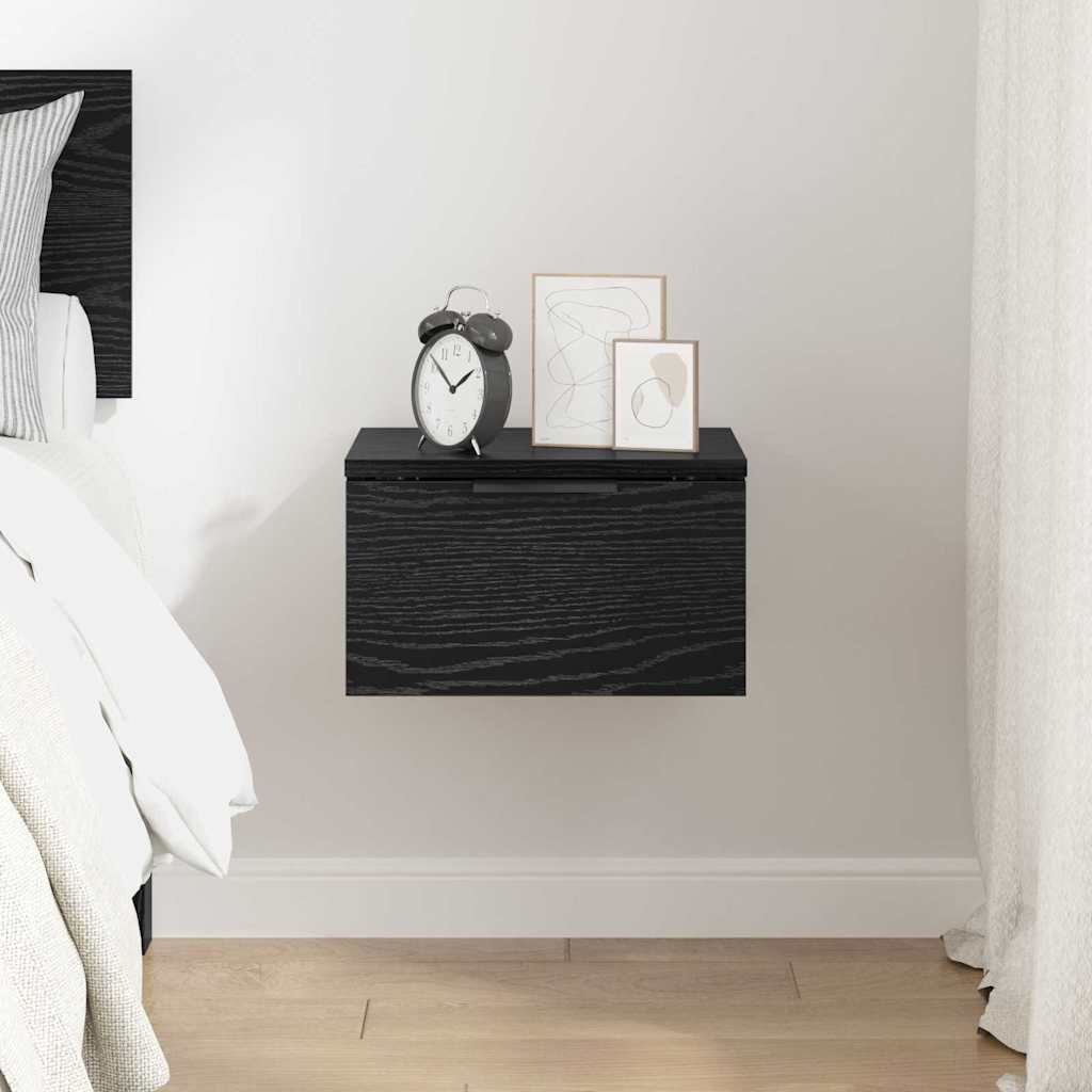 Bedside Cabinet Black oak 34 x 30 x 20 cm Engineered wood
