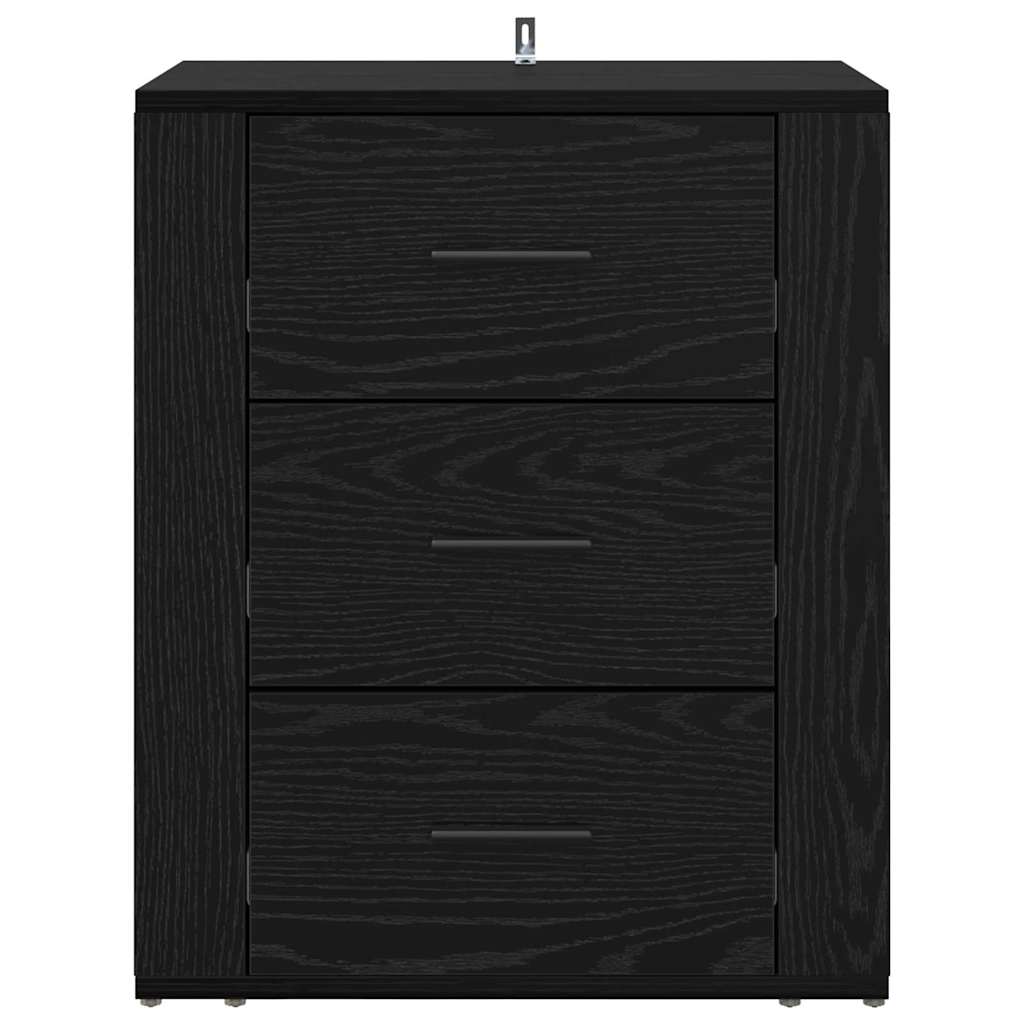 Bedside Cabinet Black oak 50 x 36 x 60 cm Engineered wood