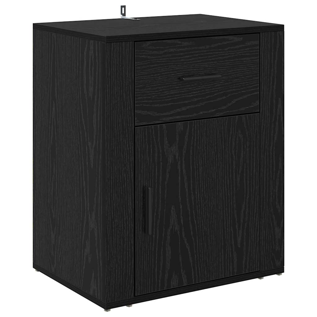 Bedside Cabinet Black oak 50 x 36 x 60 cm Engineered wood