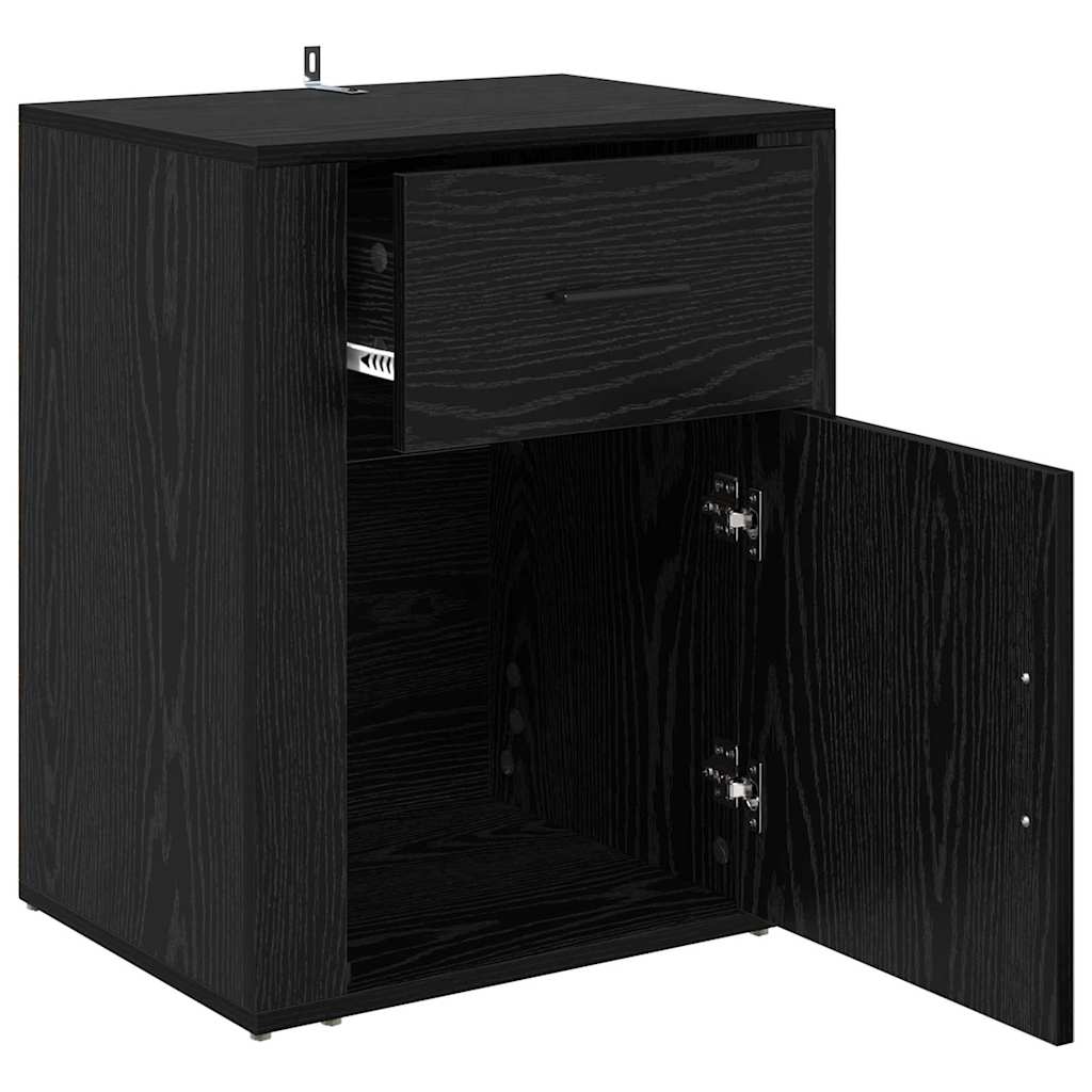 Bedside Cabinet Black oak 50 x 36 x 60 cm Engineered wood