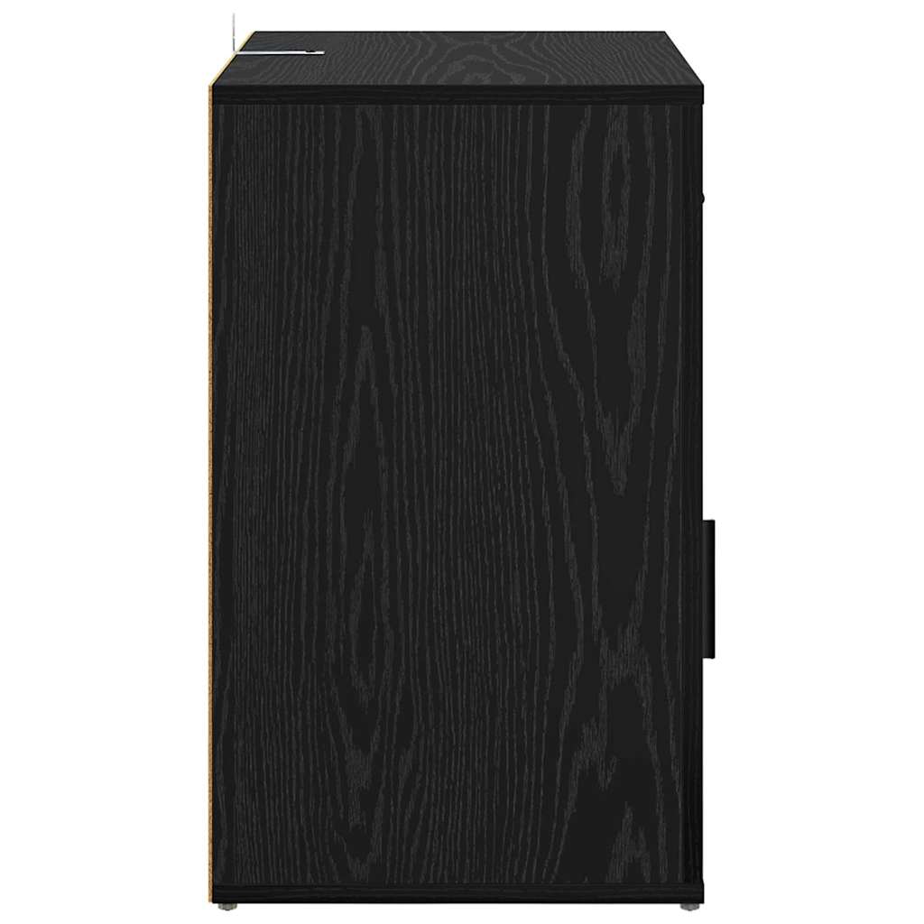 Bedside Cabinet Black oak 50 x 36 x 60 cm Engineered wood