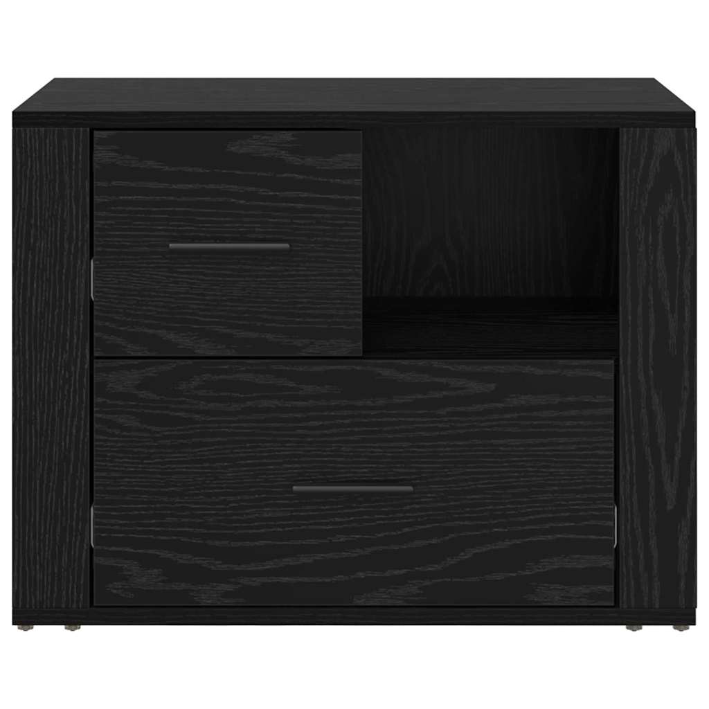 Bedside Cabinet Black oak 60 x 36 x 45 cm Engineered wood