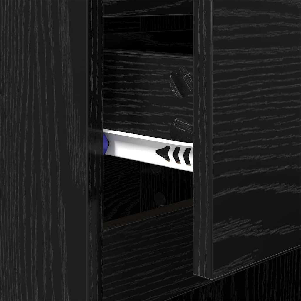 Bedside Cabinet 2 pcs Black oak 40 x 35 x 70 cm Engineered wood