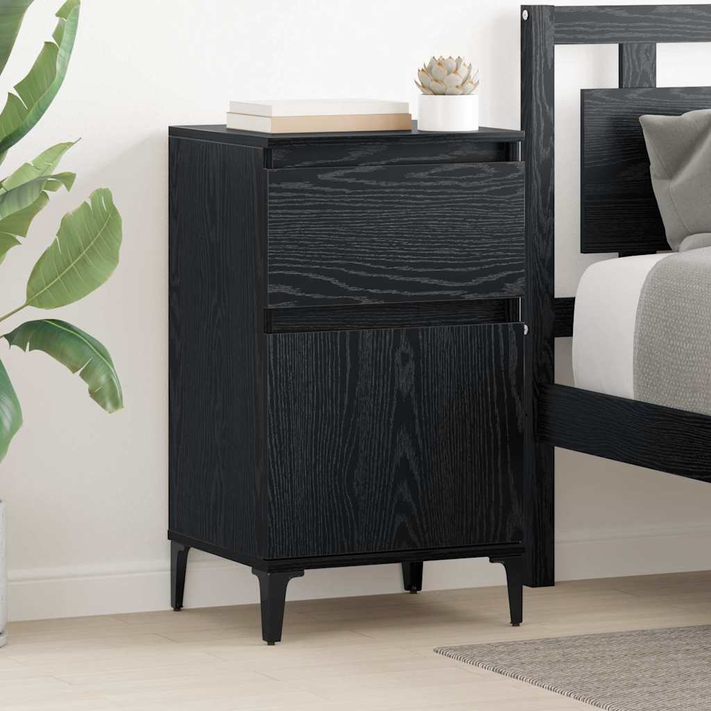 Bedside Cabinet 2 pcs Black oak 40 x 35 x 70 cm Engineered wood