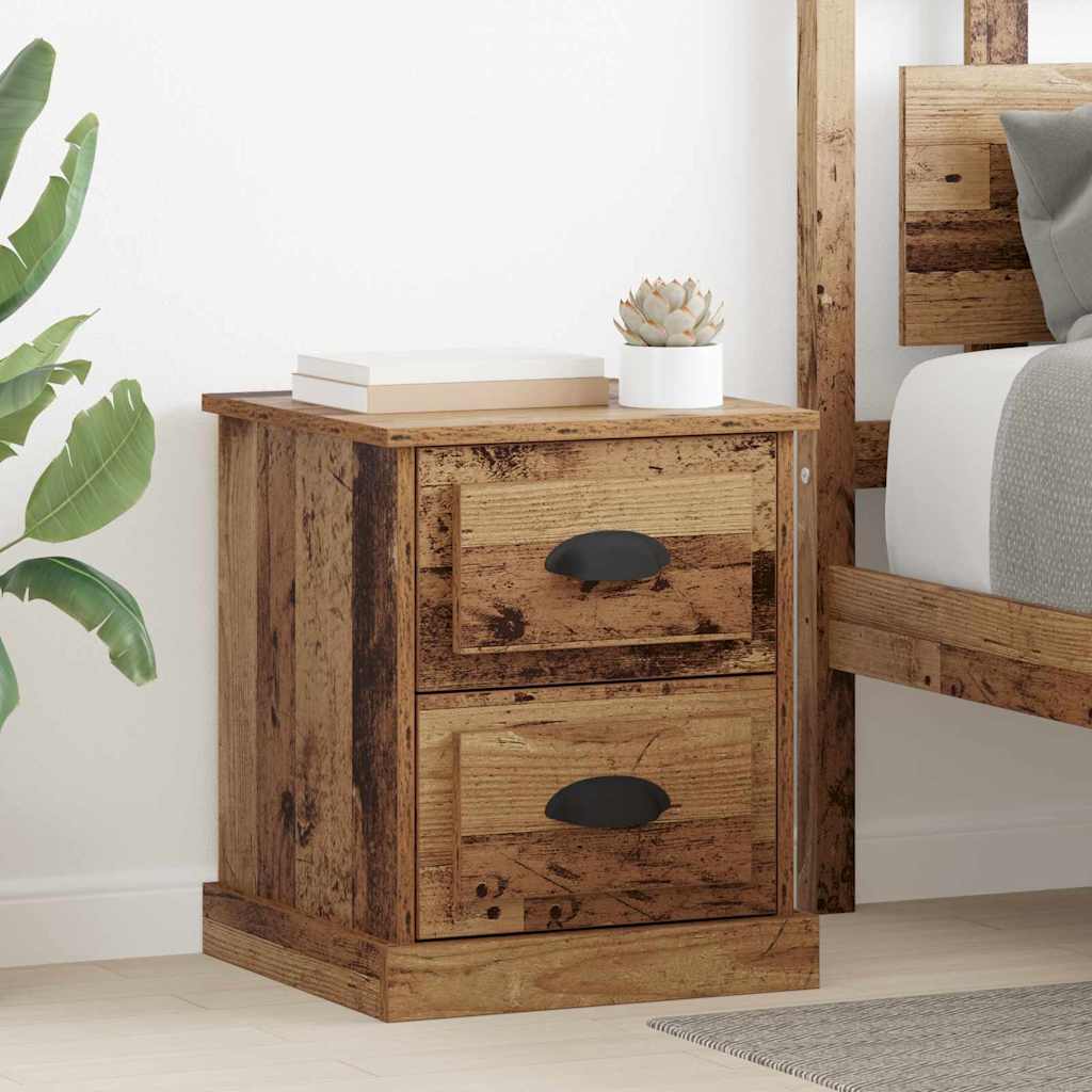 Bedside Cabinet with Drawer 2 pcs Old wood 39 x 39 x 47.5 cm