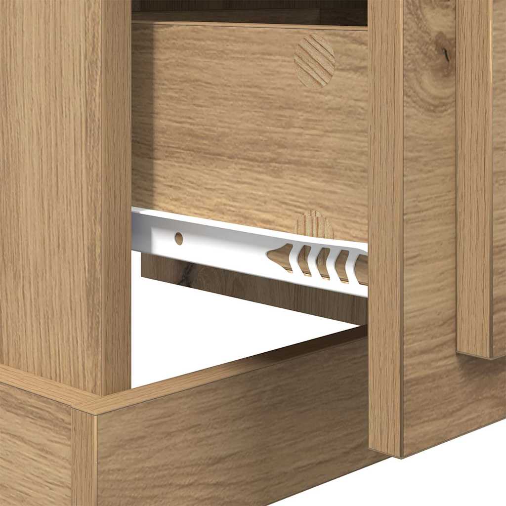 Bedside Cabinet with Drawer 2 pcs Artisan oak 39 x 39 x 47.5 cm