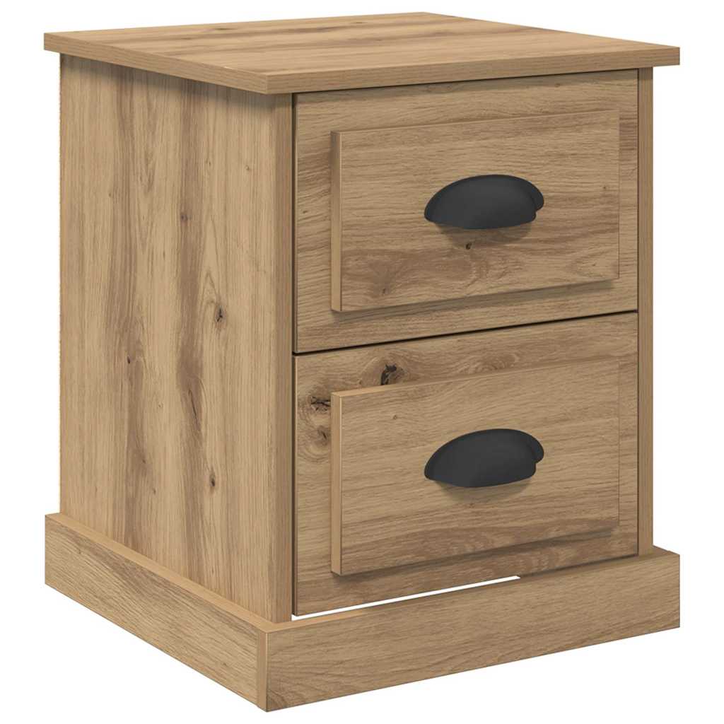Bedside Cabinet with Drawer 2 pcs Artisan oak 39 x 39 x 47.5 cm