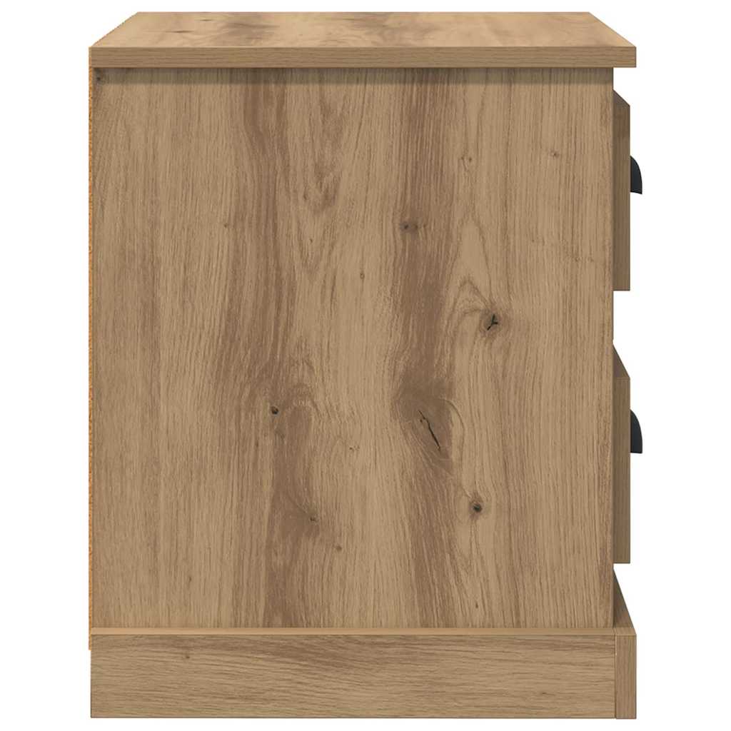 Bedside Cabinet with Drawer 2 pcs Artisan oak 39 x 39 x 47.5 cm