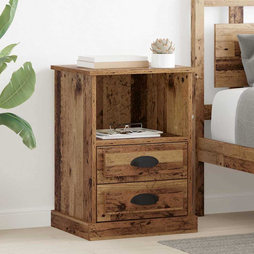 Bedside Cabinet 2 pcs Old wood 43 x 36 x 60 cm Engineered wood