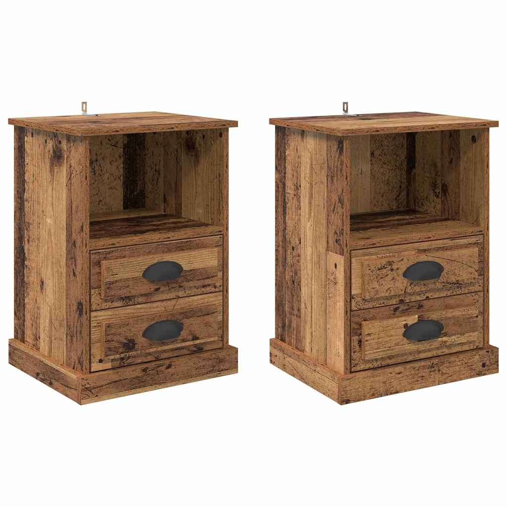 Bedside Cabinet 2 pcs Old wood 43 x 36 x 60 cm Engineered wood