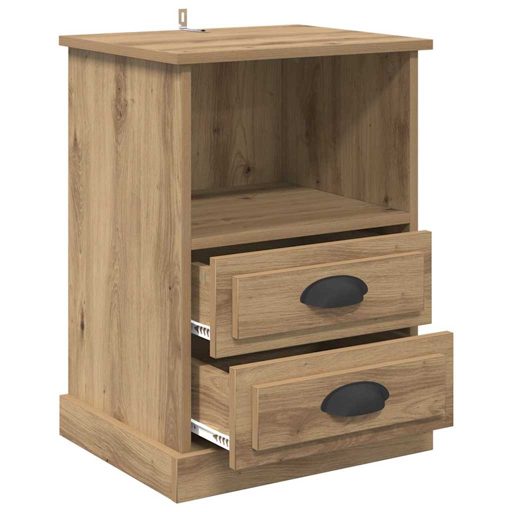 Bedside Cabinet with Drawer 2 pcs Artisan oak 43 x 36 x 60 cm