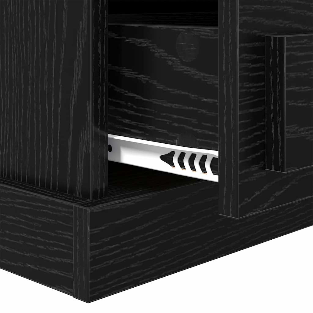 Bedside Cabinet Black oak 43 x 36 x 60 cm Engineered wood