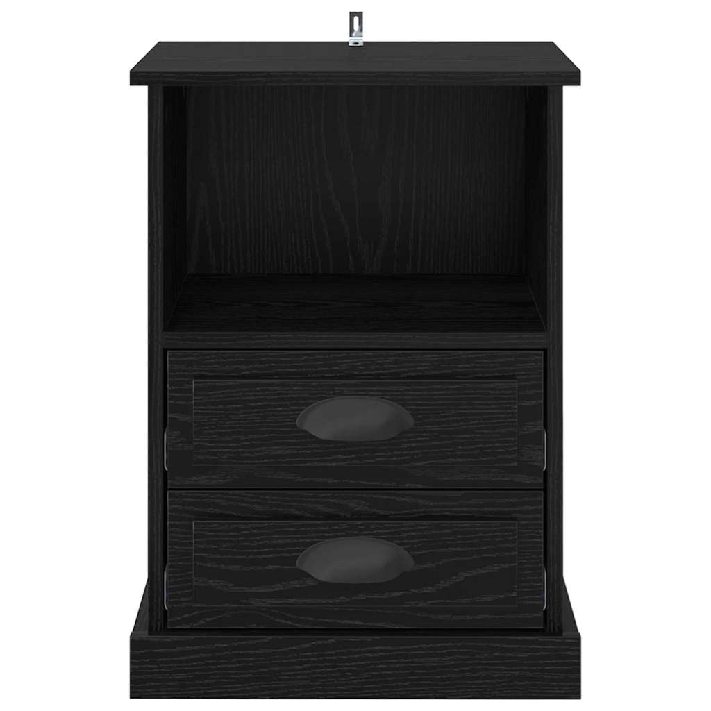 Bedside Cabinet Black oak 43 x 36 x 60 cm Engineered wood