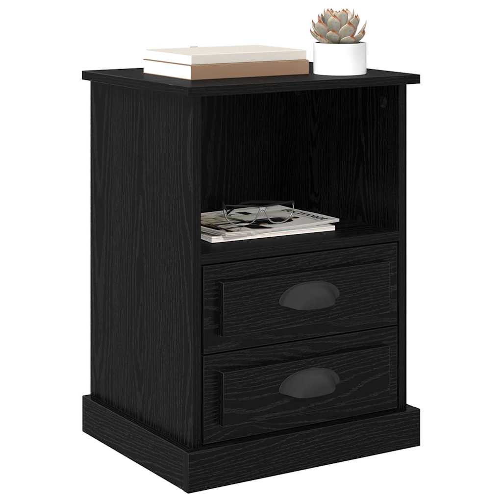 Bedside Cabinet Black oak 43 x 36 x 60 cm Engineered wood