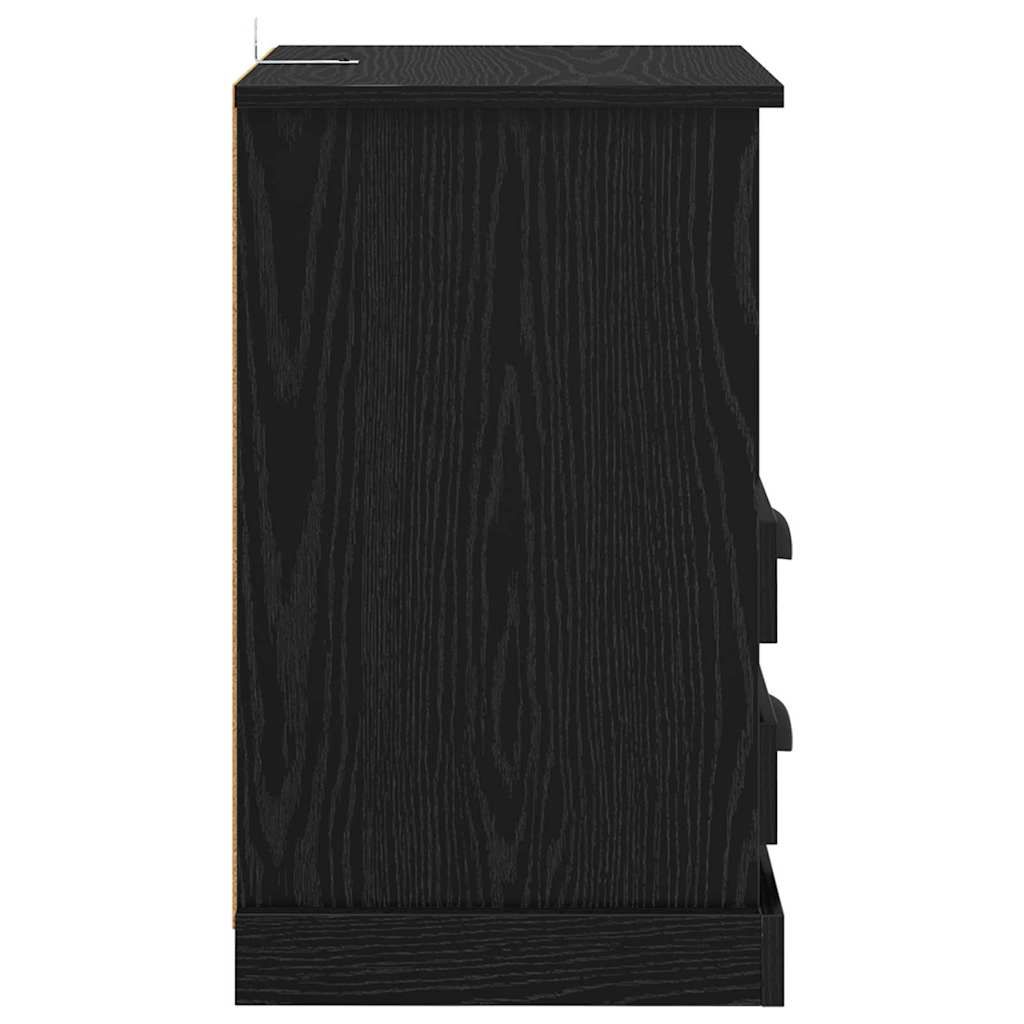 Bedside Cabinet 2 pcs Black oak 43 x 36 x 60 cm Engineered wood