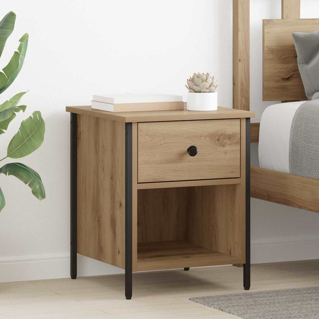 Bedside Cabinet with Drawer 2 pcs Artisan oak 40 x 42 x 50 cm