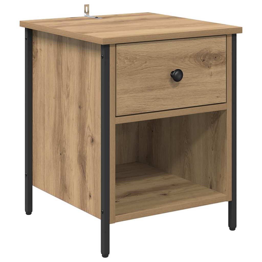Bedside Cabinet with Drawer 2 pcs Artisan oak 40 x 42 x 50 cm