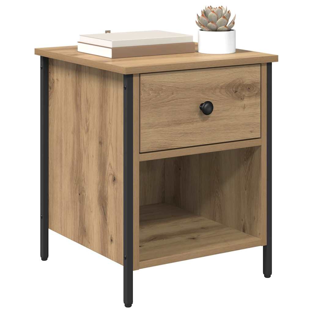 Bedside Cabinet with Drawer 2 pcs Artisan oak 40 x 42 x 50 cm
