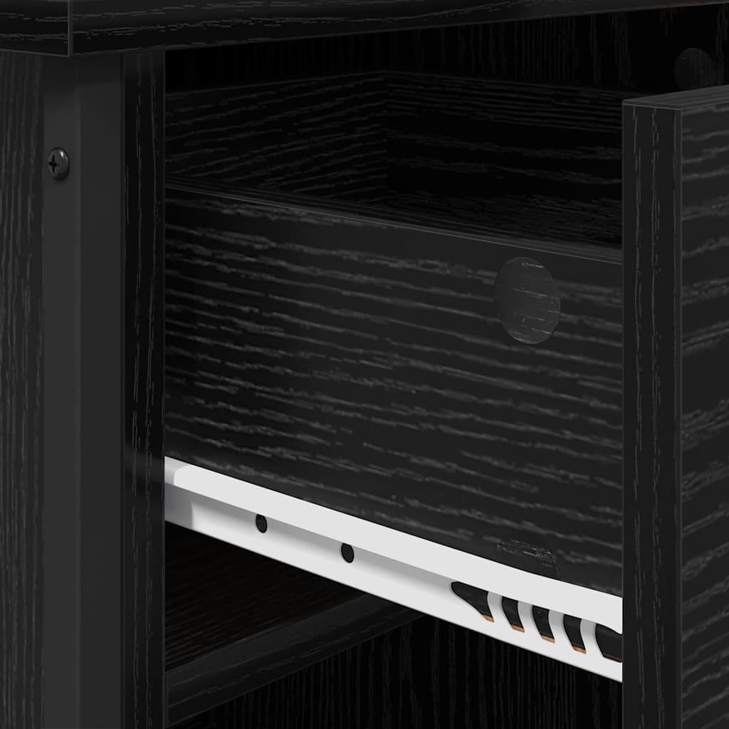 Bedside Cabinet Black oak 40 x 42 x 50 cm Engineered wood