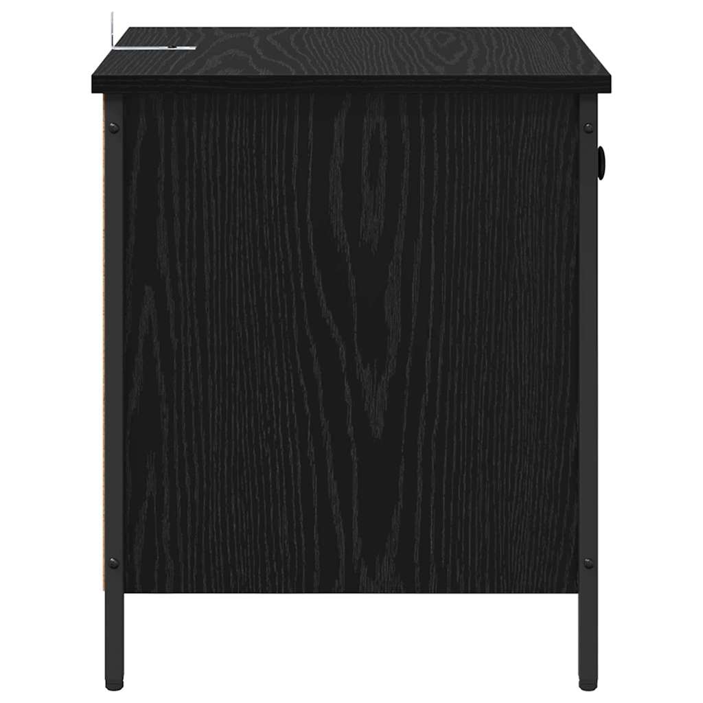 Bedside Cabinet Black oak 40 x 42 x 50 cm Engineered wood