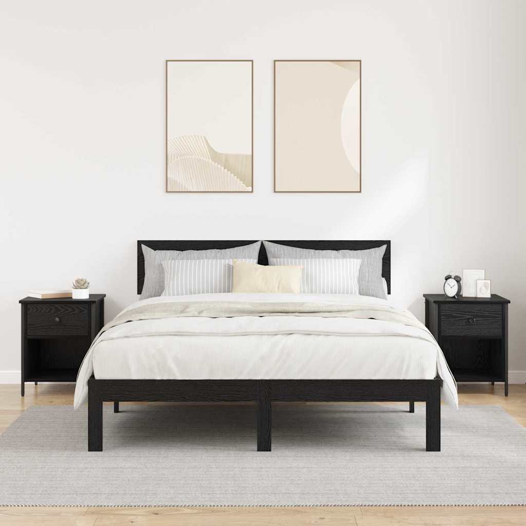 Bedside Cabinet 2 pcs Black oak 40 x 42 x 50 cm Engineered wood
