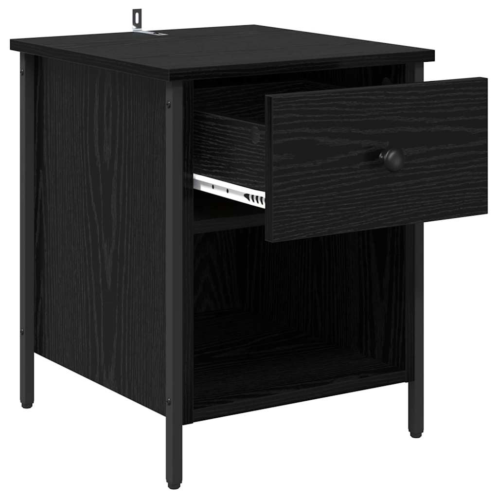 Bedside Cabinet 2 pcs Black oak 40 x 42 x 50 cm Engineered wood