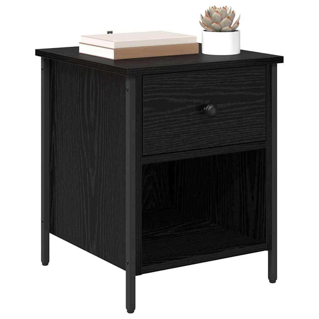 Bedside Cabinet 2 pcs Black oak 40 x 42 x 50 cm Engineered wood