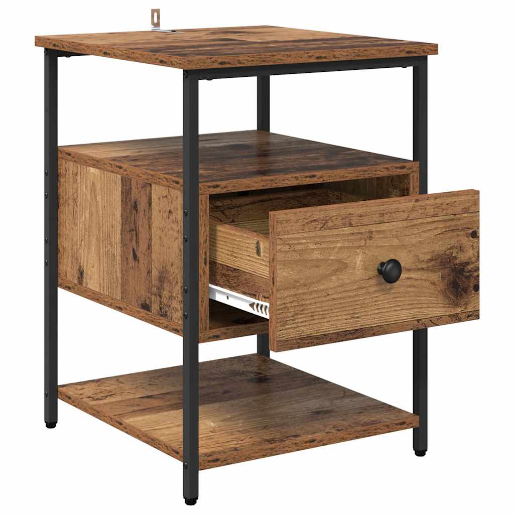 Bedside Cabinet 2 pcs Old wood 40 x 42 x 56 cm Engineered wood