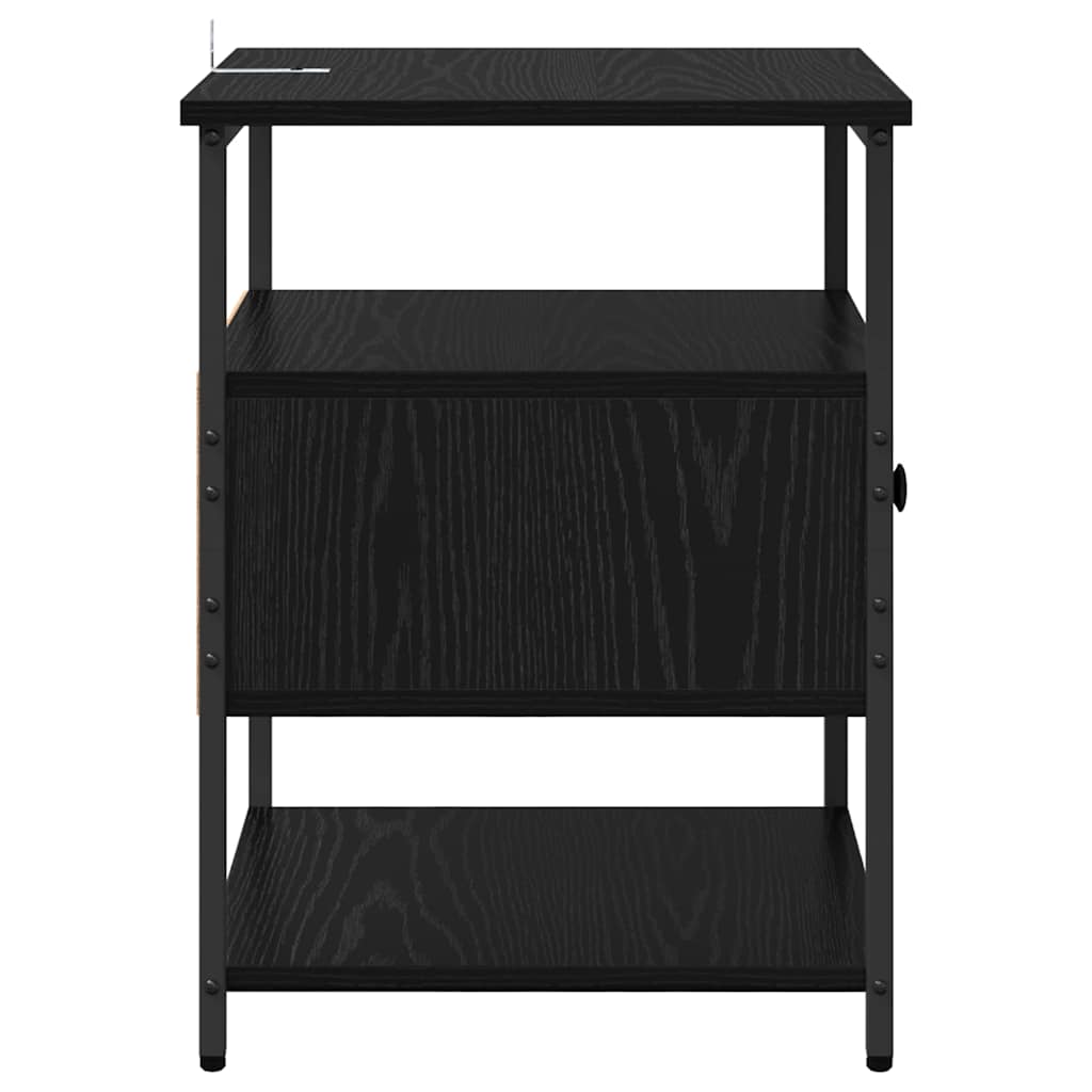 Bedside Cabinet Black oak 40 x 42 x 56 cm Engineered wood