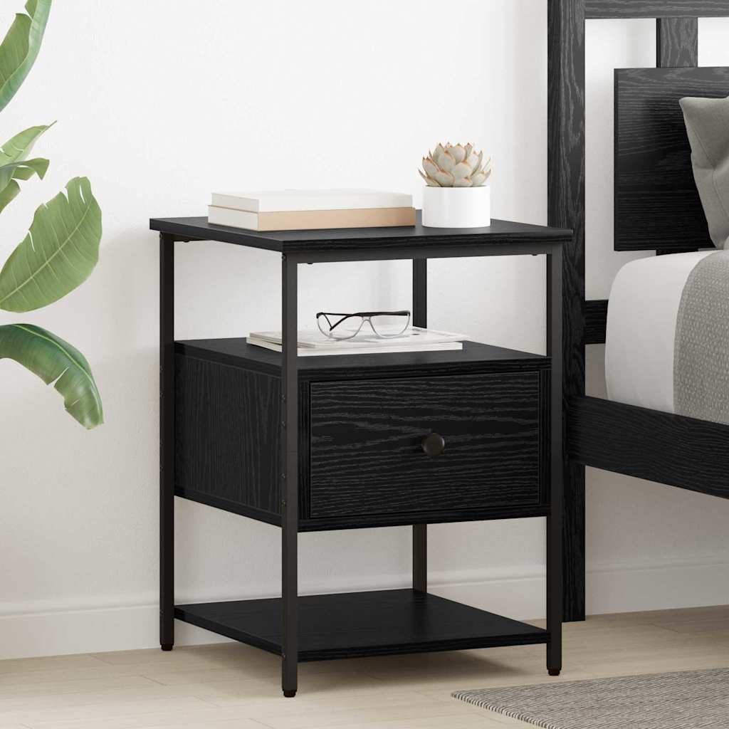 Bedside Cabinet 2 pcs Black oak 40 x 42 x 56 cm Engineered wood