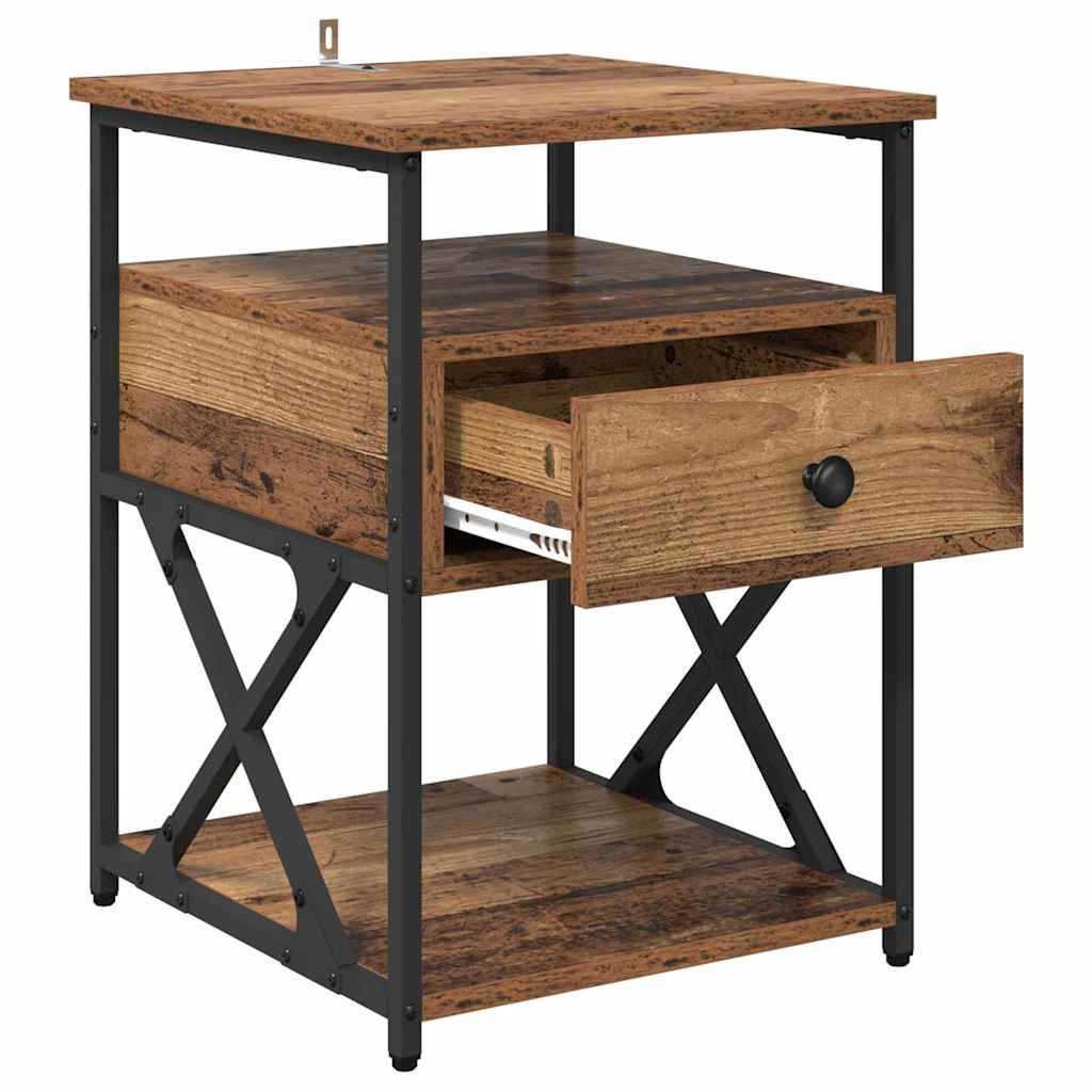 Bedside Cabinet 2 pcs Old wood 40 x 42 x 55 cm Engineered wood