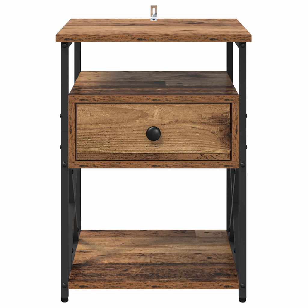Bedside Cabinet 2 pcs Old wood 40 x 42 x 55 cm Engineered wood