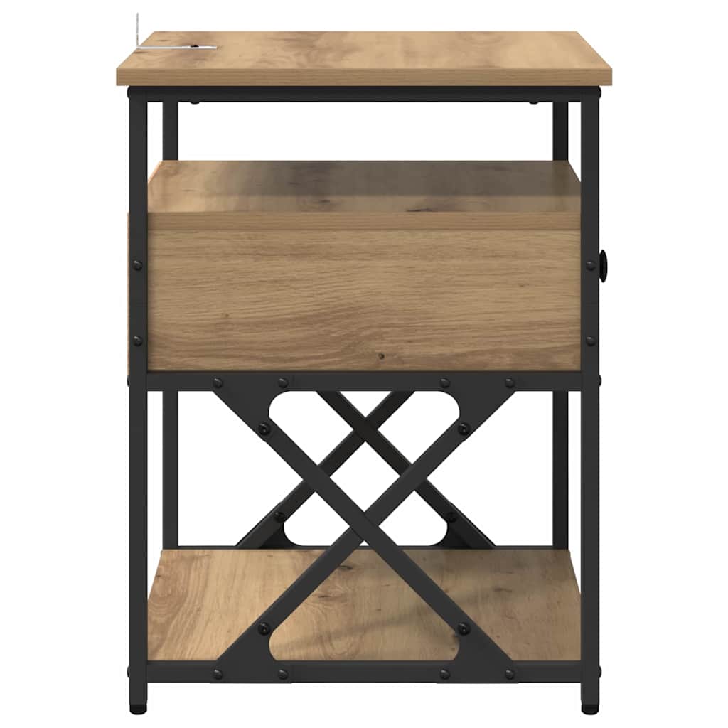 Bedside Cabinet with Drawer 2 pcs Artisan oak 40 x 42 x 55 cm