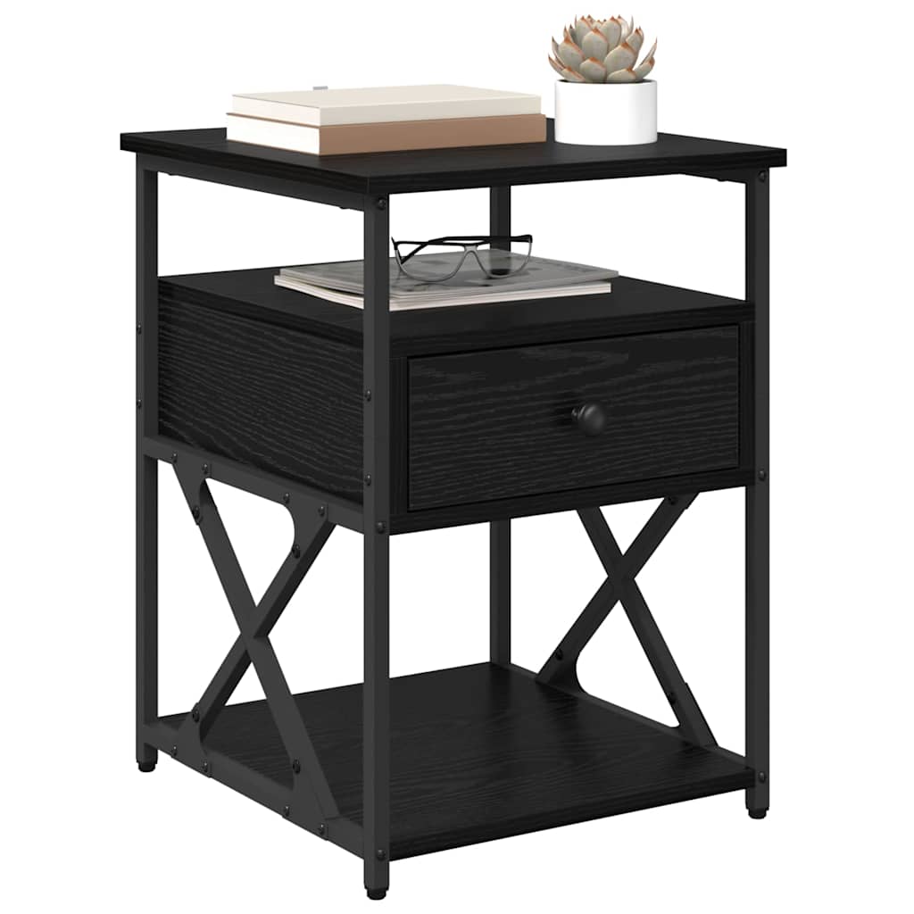 Bedside Cabinet 2 pcs Black oak 40 x 42 x 55 cm Engineered wood