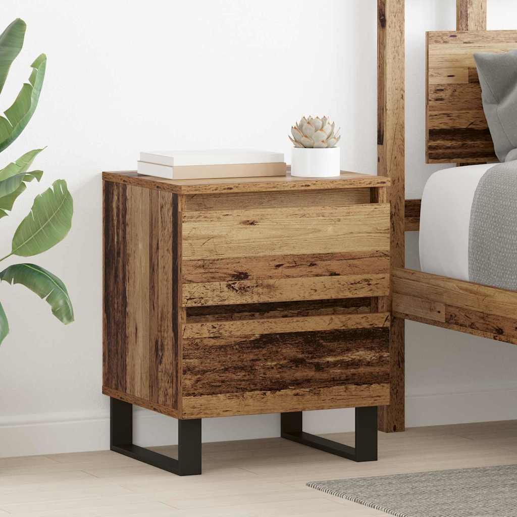 Bedside Cabinet 2 pcs Old wood 40 x 35 x 50 cm Engineered wood